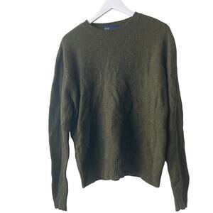 BDG Olive Green Crewneck Long Sleeve Sweater w Ribbed Neckline & Hem - Size L
